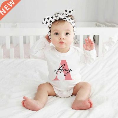 Baby Girl Name Romper Pregnancy Announcement Personalized Ba