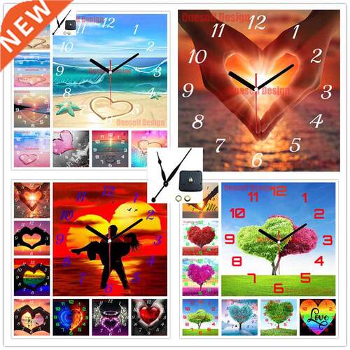 diamond painting 5d clock Lover and Heart 5d diamond em