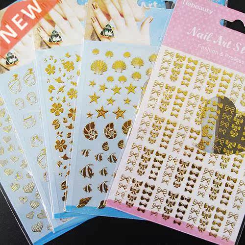 Lots D Golden Black Decal Stickers Nail Art Tip
