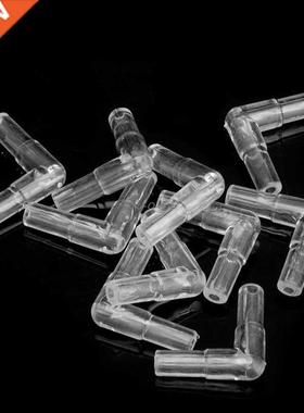 New 10Pcs 2 Way Clear Connector Elbow Tube Air Valves Fittin