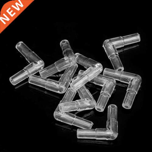New 10Pcs 2 Way Clear Connector Elbow Tube Air Valves Fittin