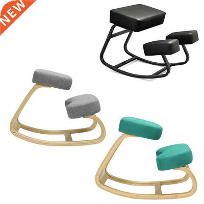 Rocking Wood Kneel Stool Ergonomic Kneeling Chair with Thick