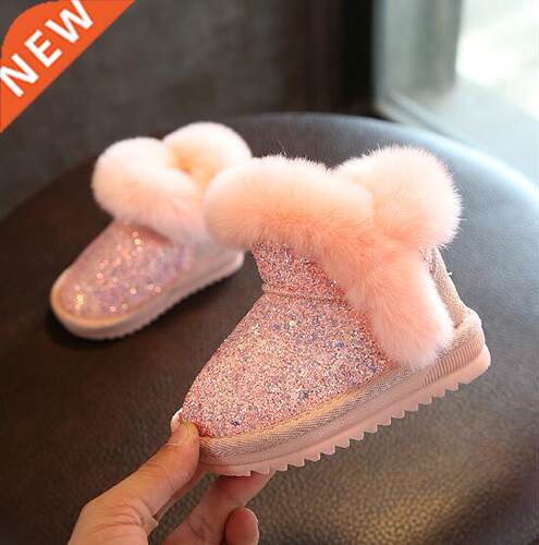 2020 Children's snow boots girls rit fur warm boots