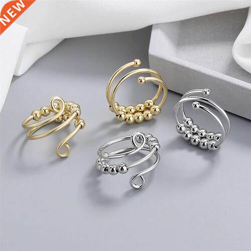 DoreenBeads Adjustable Anxiety Ring fidget Women Men Runner