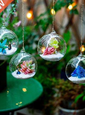 Hanging Glass Terrarium Globe Tea Light Candle Holder