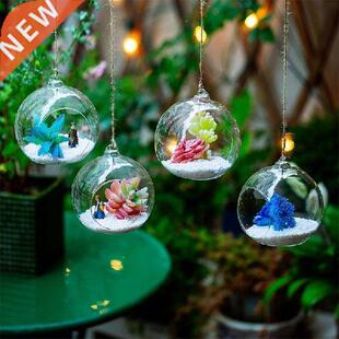 Hanging Glass Terrarium Globe Tea Light Candle Holder