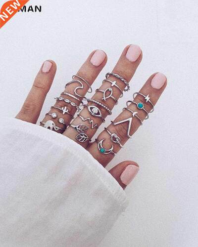 20pcs / set Silver Colour Elephant Leaves Wave Moon Crystal