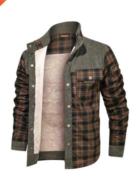 QSuper Men's Warm Jacket Fleece Thick Army Coat Autumn Winte