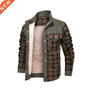 QSuper Men's Warm Jacket Fleece Thick Army Coat Autumn Winte