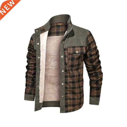 QSuper Men's Warm Jacket Fleece Thick Army Coat Autumn Winte
