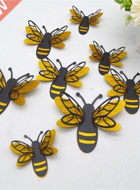 12pcs/set Pearlescent Hollow 3D Bee Wall Sticker for