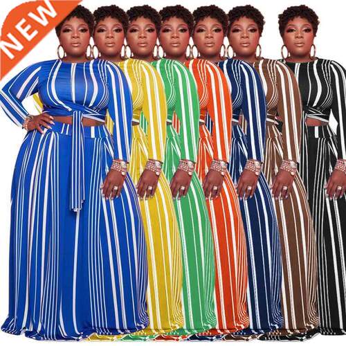 Xl-5xl Plus size autumn/Winter striped print Suit for ladies