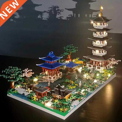 5186PCS Chinese Architecture Micro Building Blocks Tower Wes