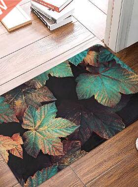 Tropical Green Leaf Bath Mat Bathroom anti slip Bath Rugs