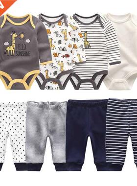 2021 Cotton Baby Girl Clothes Bodysuits+Pants Baby Sets Newb