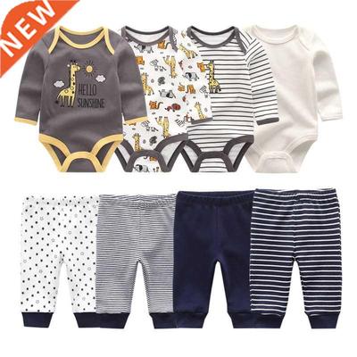 2021 Cotton Baby Girl Clothes Bodysuits+Pants Baby Sets Newb