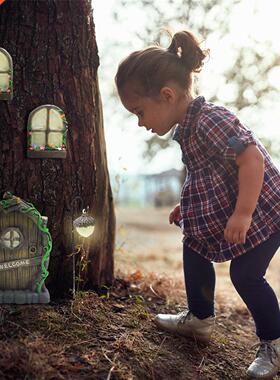 Miniature Fairy Gnome Window Door Figurines Elf Home For Yar