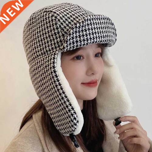 HT3946 Russian Cap New Faion Men Women Winter Hat Plaid Tr