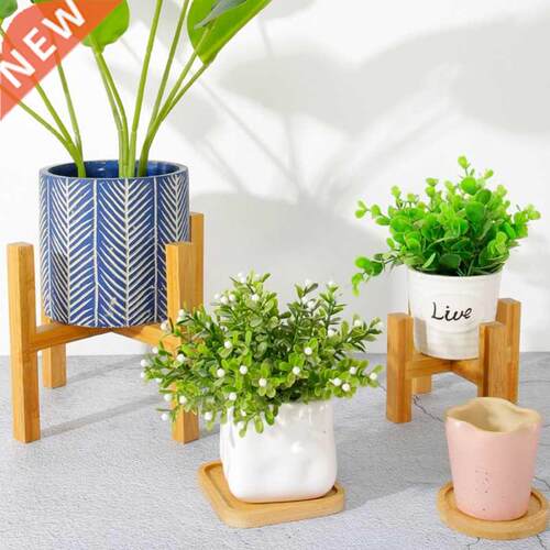 Wooden Plant Stand Durable Flower Pot Holder Home Decoration