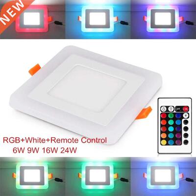 Round/Square Dimmable RGB LED Downlight + Remote Control 6w/