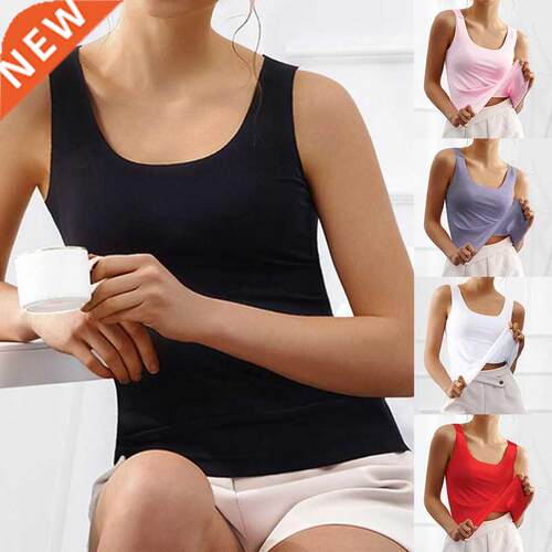 Spaghetti Strap Top Women Halter V Neck Basic White Cami Sle
