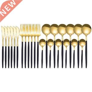24pcs/set Gold Dinnerwe Set Stainless Steel Cutlery Set