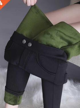 Women's Leggings High Waist Warm Velvet Pants Outerwear Thic