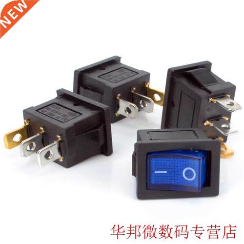 5Pcs Push Button Switch 3A 250V 3Pin Snap-in On/Off Rocker S