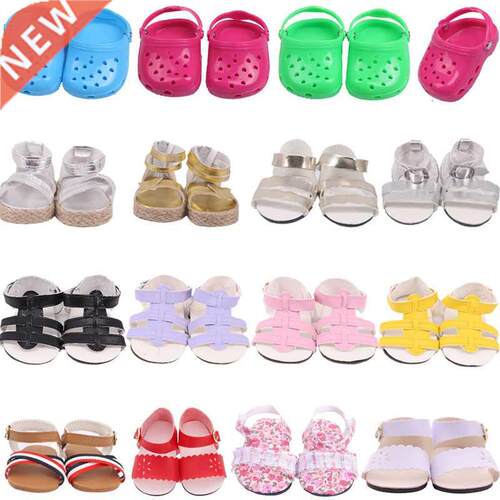 Doll Shoes Summe lastic U Hole Beach Sandals Fit 18 Inch