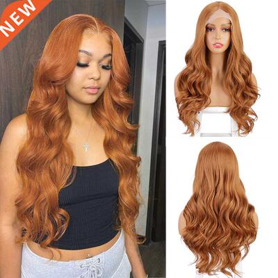 FORCUTEU Synthetic T Part Lace Closure Wig Brown Long Body W