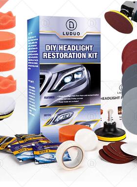 LUDUO  Headlight Restoration Polishing Kits Headlamp Clea