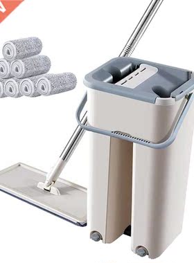 Flat Floor Mop Scraping Ultra-Fine Fiber Mop Self Wet and Dr