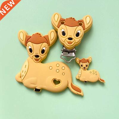 3pc Sika Deer ape Silicone Beads Baby Molar Teether Bead D