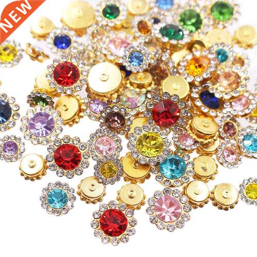 8mm-12mm Sun Flower Claw Rhinestones Glitter Crystals Strass