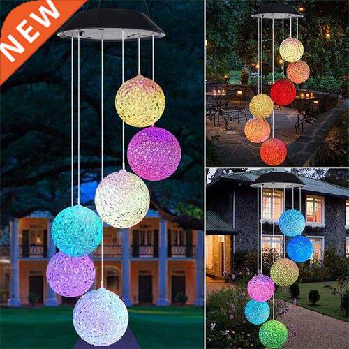 LED Wind Chimes Solar Lights Garden Decor Color Changing