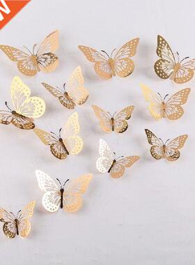 12pcs Cake Decorations D Hollow Butterflies Happy Birthday