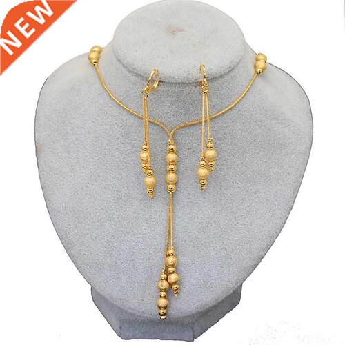 Fashion Charms Ball Sets Gold Color,Small Beads Dubai Neckla