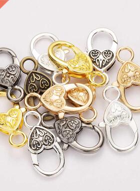 10pcs/lot 26x15MM Lobster Clasp Hooks Heart Khain Clasps