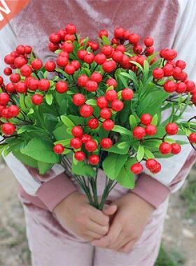 1Pcs 7 Forks Artificial Flower Artificial Fruit 35cm Rich