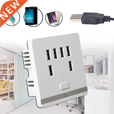 .4A 6 Port USB Wall socket Outlet Charger Power Socket Rece