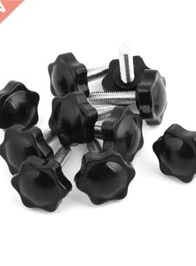 10 Pcs M8x0mmx2mm Male Thread Hex Shaped Head Clamping Scr