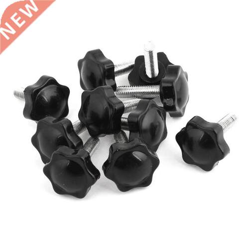 10 Pcs M8x0mmx2mm Male Thread Hex Shaped Head Clamping Scr
