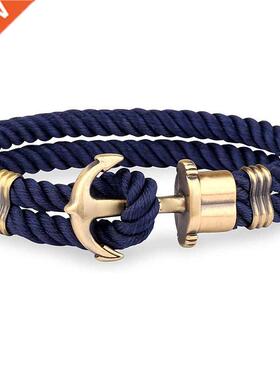 Men Anchor Bracelet Made of Nylon in Navy Blue und Anchor M