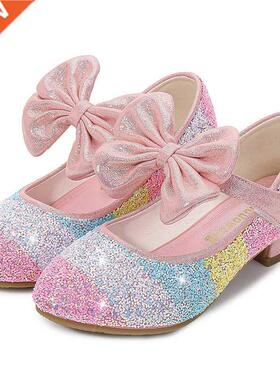 Girls Leather Shoes Princess Shoes Children Shoes round-Toe