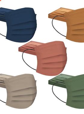 10pcs Morandi Color Design Masks Disposable Face Masks For W