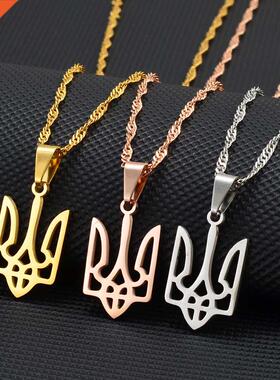 Anniyo Ukraine Flag Pendant Necklaces Ukrainian Jewelry Gold