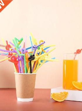 100/200PCS Multcolor Straws Extra Long Plastc Drnkng
