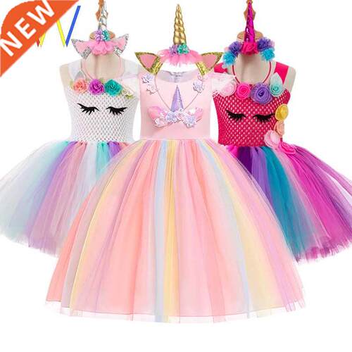 Christmas dresses baby girls dress unicorn kids girl clothes