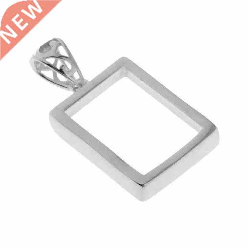 Sterling Silver Rectangular White Cabochon Hanging