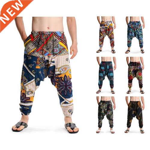 Prints Cotton Joggers Men Baggy Hippie Boho Gypsy Aladdin Ca